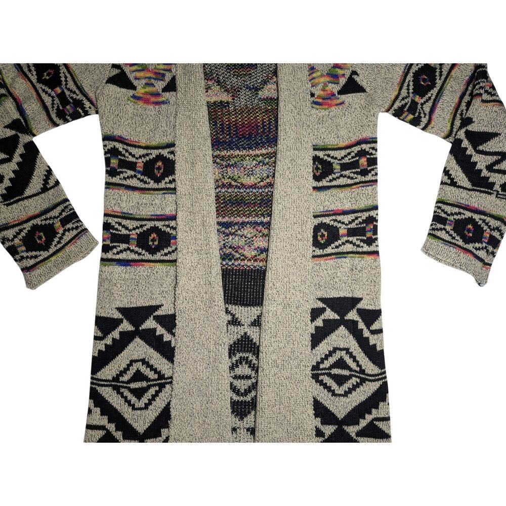 Northern Angel Aztec Southwestern Long Cardigan Sweater Boho Women's Size Large - Picture 6 of 16